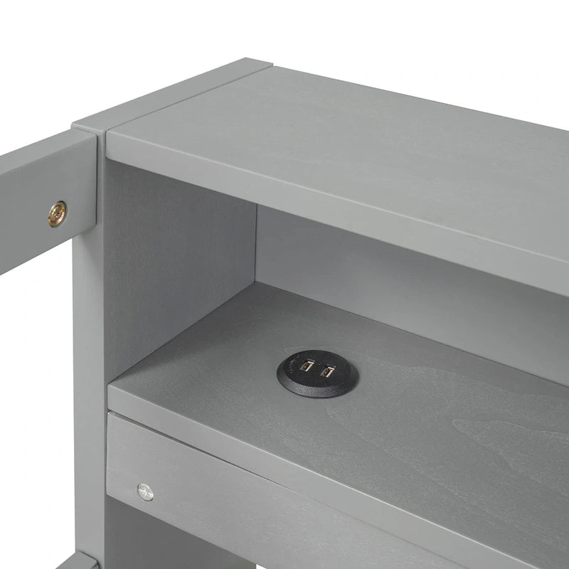 Lit de repos Twin XL avec lits gigognes, étagères et USB