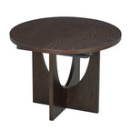 Table à manger ronde extensible de style moderne avec rallonge amovible et chaises de salle à manger rembourrées
