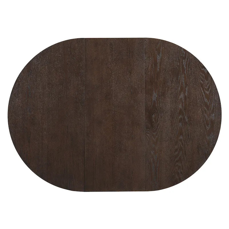 Table à manger ronde extensible de style moderne avec rallonge amovible et chaises de salle à manger rembourrées