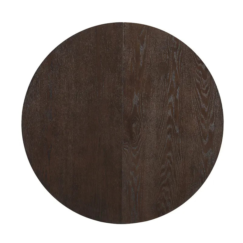 Table à manger ronde extensible de style moderne avec rallonge amovible et chaises de salle à manger rembourrées