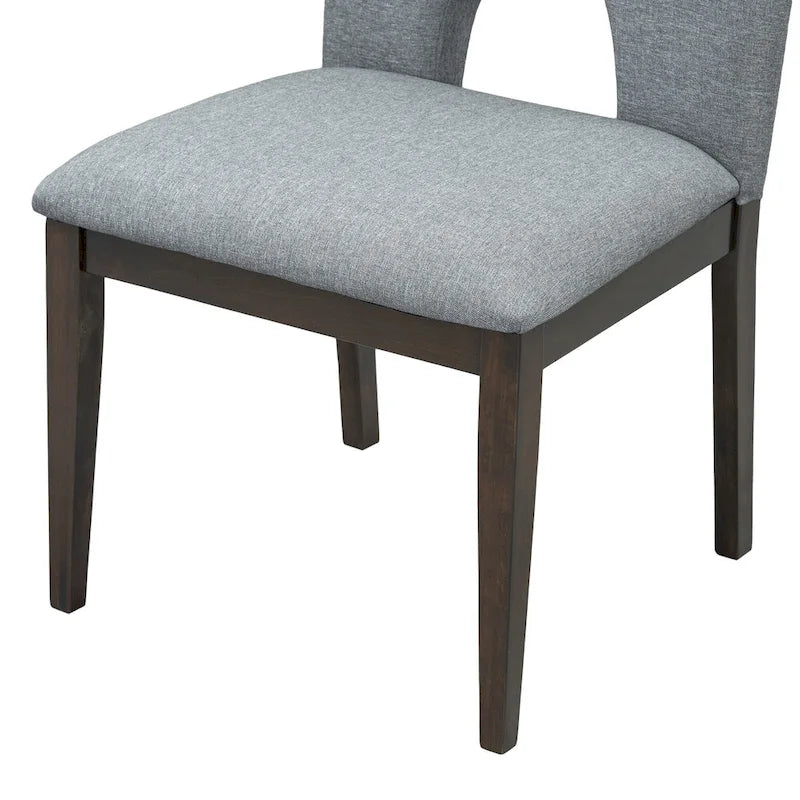 Table à manger ronde extensible de style moderne avec rallonge amovible et chaises de salle à manger rembourrées