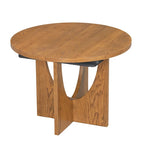 Table à manger ronde extensible de style moderne avec rallonge amovible et chaises de salle à manger rembourrées