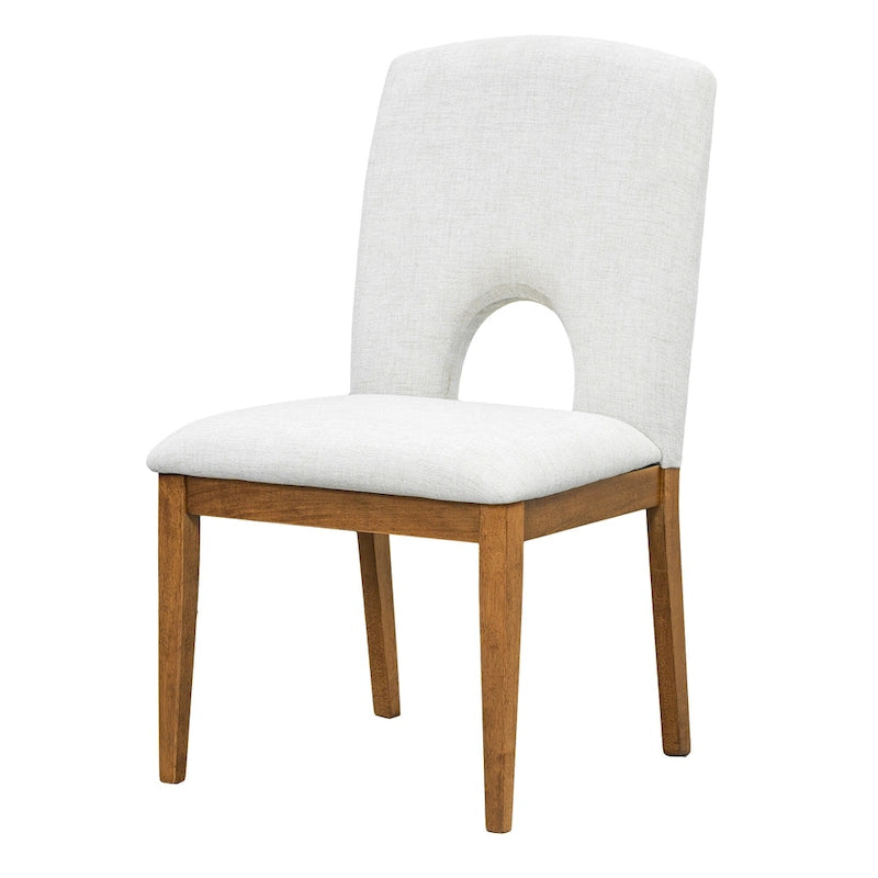 Table à manger ronde extensible de style moderne avec rallonge amovible et chaises de salle à manger rembourrées