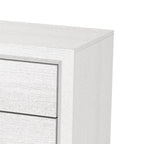 Commode de rangement à 5 tiroirs haute en bois blanc moderne avec poignées métalliques – 51 po