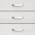 Commode de rangement à 5 tiroirs haute en bois blanc moderne avec poignées métalliques – 51 po