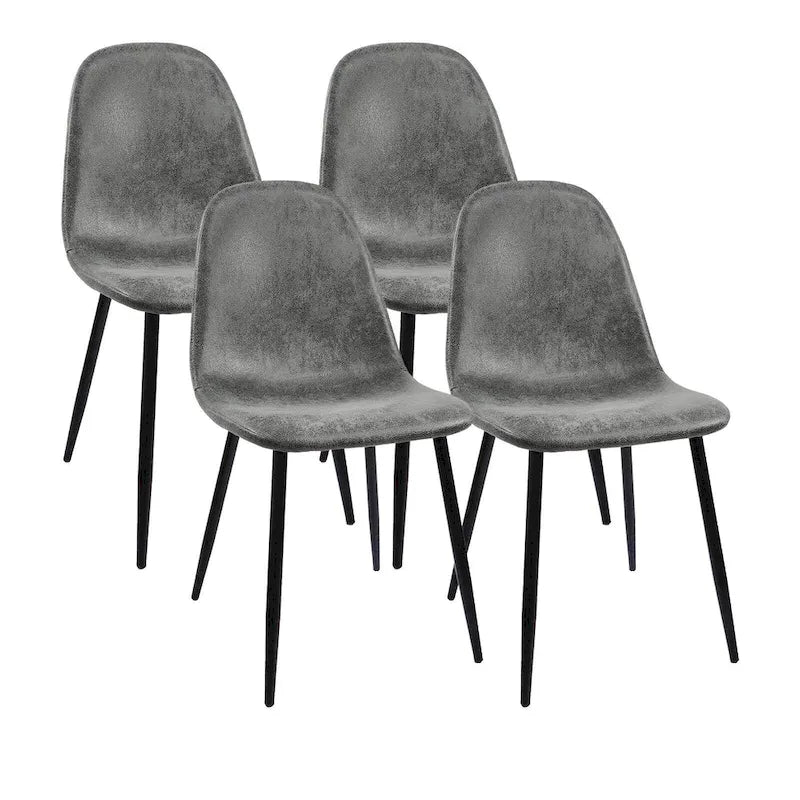 Chaises de salle à manger modernes avec revêtement en tissu de lin et pieds métalliques robustes