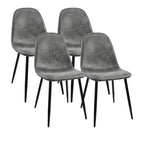 Chaises de salle à manger modernes avec revêtement en tissu de lin et pieds métalliques robustes