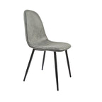 Chaises de salle à manger modernes avec revêtement en tissu de lin et pieds métalliques robustes