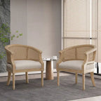 Chaises d'appoint en bois et en rotin