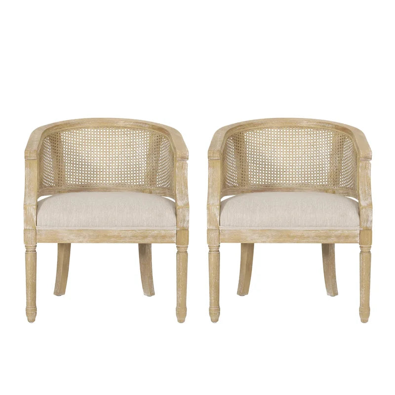 Chaises d'appoint en bois et en rotin