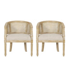 Chaises d'appoint en bois et en rotin