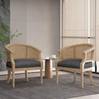 Chaises d'appoint en bois et en rotin