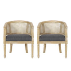 Chaises d'appoint en bois et en rotin