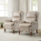 Fauteuil inclinable manuel traditionnel en cuir vegan à dossier rabattable