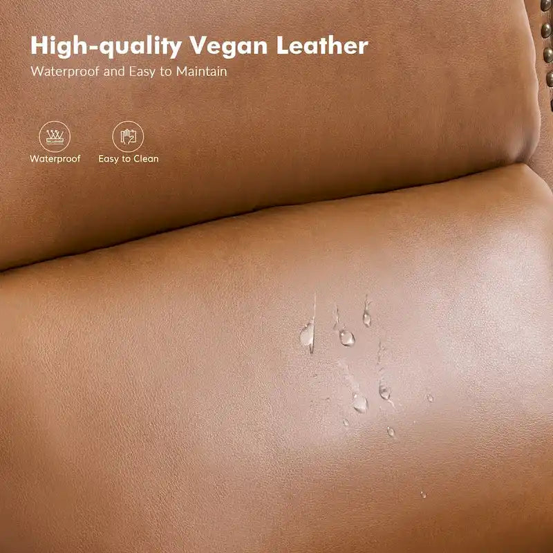 Fauteuil inclinable manuel traditionnel en cuir vegan à dossier rabattable