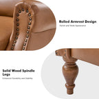 Fauteuil inclinable manuel traditionnel en cuir vegan à dossier rabattable