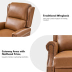 Fauteuil inclinable manuel traditionnel en cuir vegan à dossier rabattable