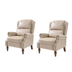Fauteuil inclinable manuel traditionnel en cuir vegan à dossier rabattable