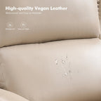 Fauteuil inclinable manuel traditionnel en cuir vegan à dossier rabattable