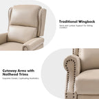 Fauteuil inclinable manuel traditionnel en cuir vegan à dossier rabattable