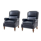 Fauteuil inclinable manuel traditionnel en cuir vegan à dossier rabattable
