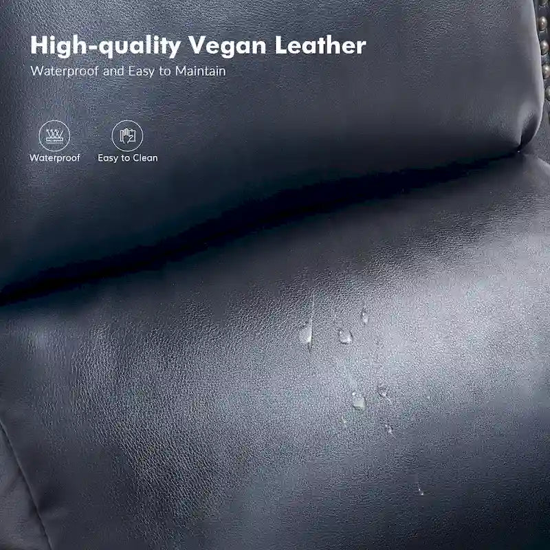 Fauteuil inclinable manuel traditionnel en cuir vegan à dossier rabattable
