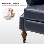 Fauteuil inclinable manuel traditionnel en cuir vegan à dossier rabattable