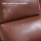 Fauteuil inclinable manuel traditionnel en cuir vegan à dossier rabattable
