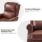 Fauteuil inclinable manuel traditionnel en cuir vegan à dossier rabattable