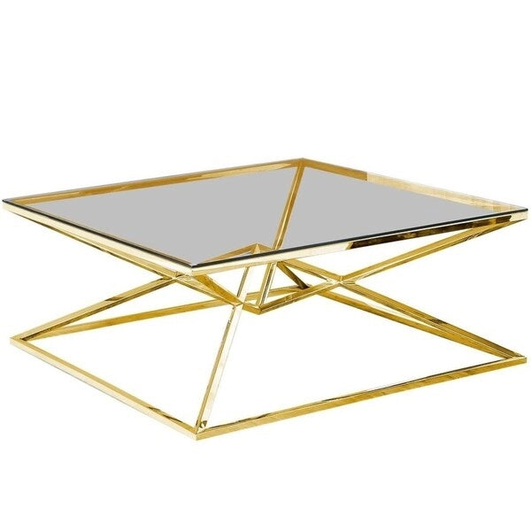 Table basse carrée inclinée en acier inoxydable