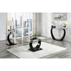 Cres Glam Glasstop 3-Piece Coffee Table Set by 