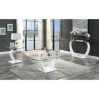 Table basse Glam en verre avec 2 tables d'appoint