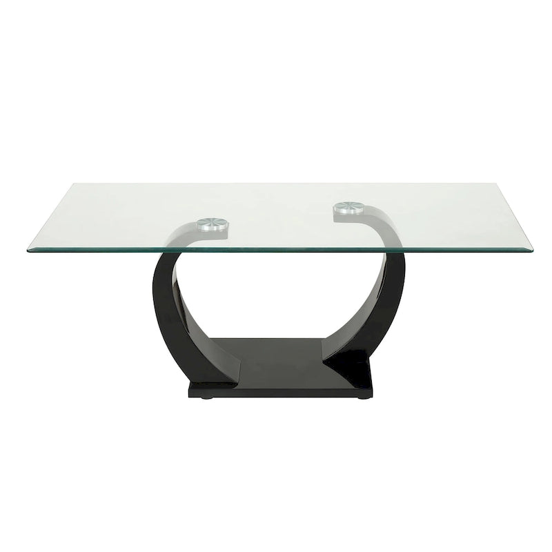 Table basse Glam en verre avec 2 tables d'appoint
