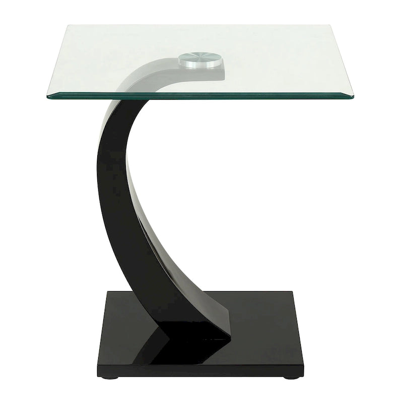 Table basse Glam en verre avec 2 tables d'appoint
