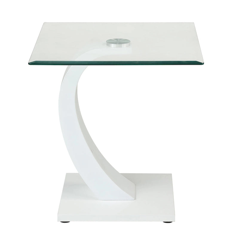 Table basse Glam en verre avec 2 tables d'appoint