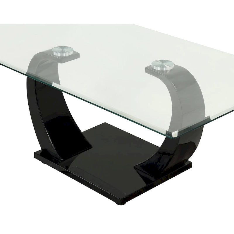 Table basse Glam en verre avec 2 tables d'appoint
