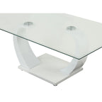 Table basse Glam en verre avec 2 tables d'appoint