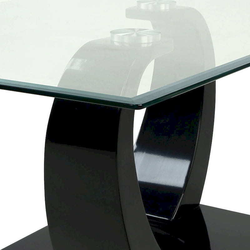 Table basse Glam en verre avec 2 tables d'appoint