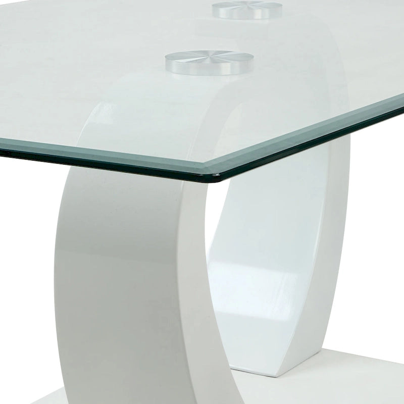 Table basse Glam en verre avec 2 tables d'appoint