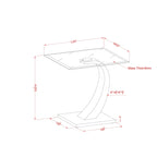 Table basse Glam en verre avec 2 tables d'appoint