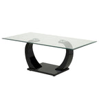 Table basse Glam en verre avec 2 tables d'appoint