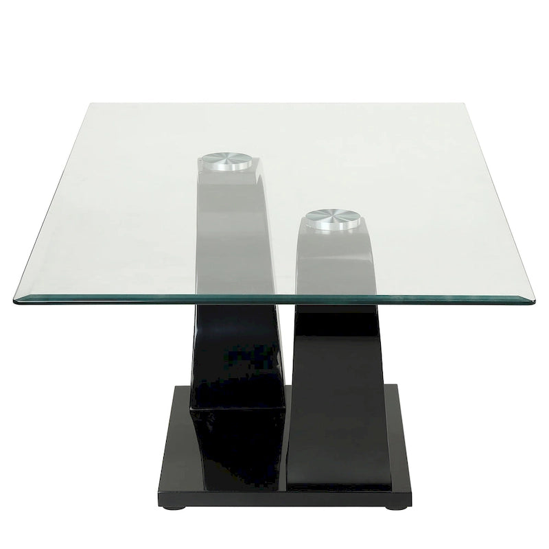 Table basse Glam en verre avec 2 tables d'appoint
