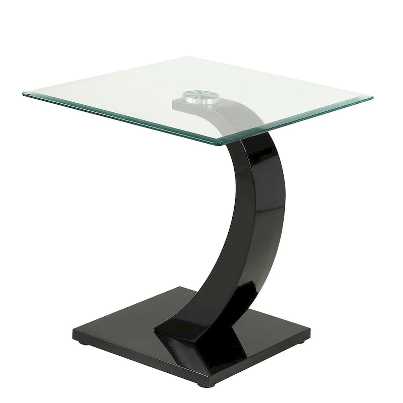 Table basse Glam en verre avec 2 tables d'appoint
