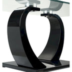 Table basse Glam en verre avec 2 tables d'appoint