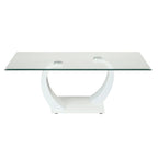 Table basse Glam en verre avec 2 tables d'appoint