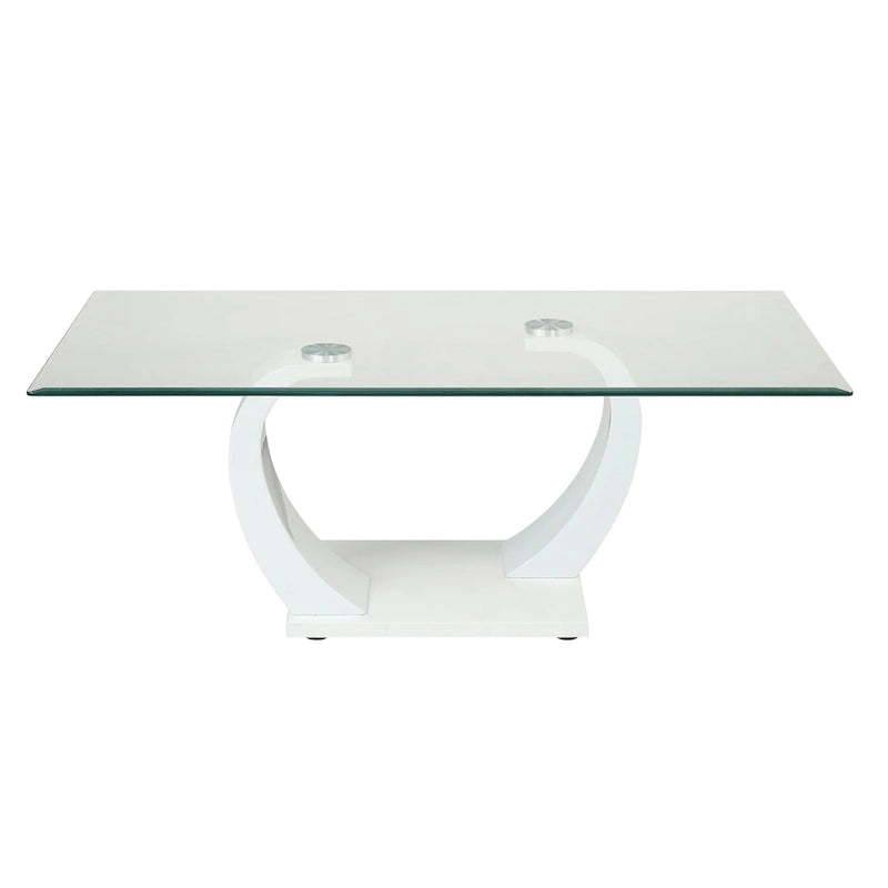 Table basse Glam en verre avec 2 tables d'appoint