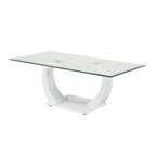 Table basse Glam en verre avec 2 tables d'appoint