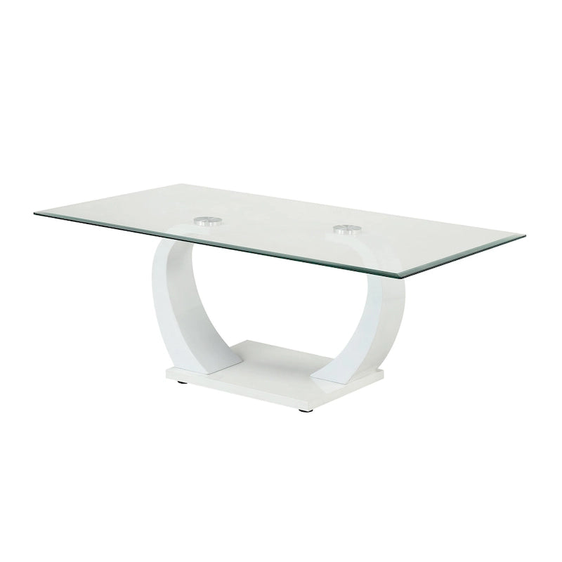 Table basse Glam en verre avec 2 tables d'appoint