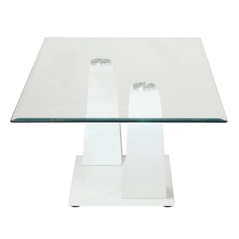 Table basse Glam en verre avec 2 tables d'appoint
