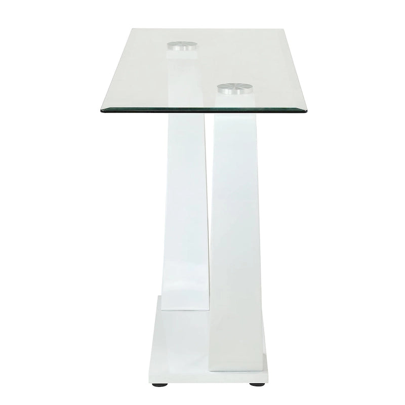 Table basse Glam en verre avec 2 tables d'appoint